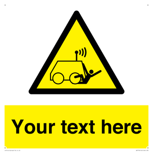 Custom warning run over by operator controlled machine